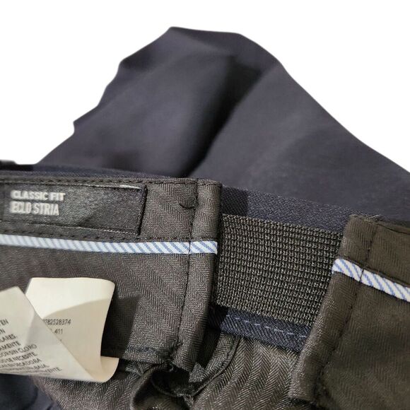 Haggar Dress Pants For Mens Size 38x29 Blue Navy Flat Front - Picture 10 of 15